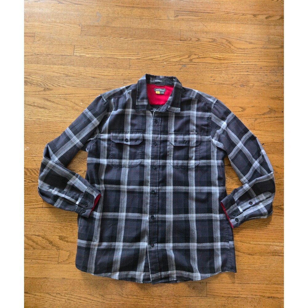 Eddie Bauer Mens Classic Fit Plaid Flannel Long Sleeve Size XL Shirt. Outdoors